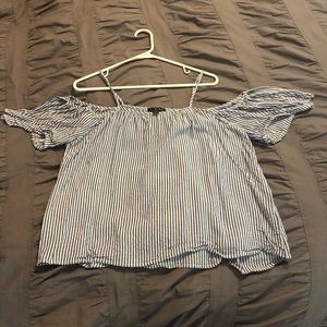 Timing Women’s Blue and White Striped Shirt